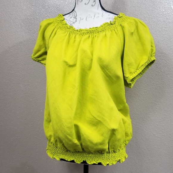 Ashley Stewart Tops - Ashley Stewart Chartreuse Short Sleeve Top Size 14